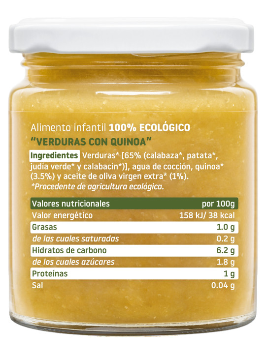 Smileat ecológico verduras con quinoa 230 g – potito bebé