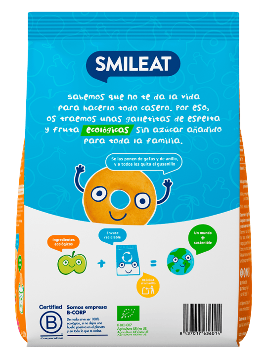 SMILEAT ECO GALLETAS ESPELTA Y FRUTA 220 G