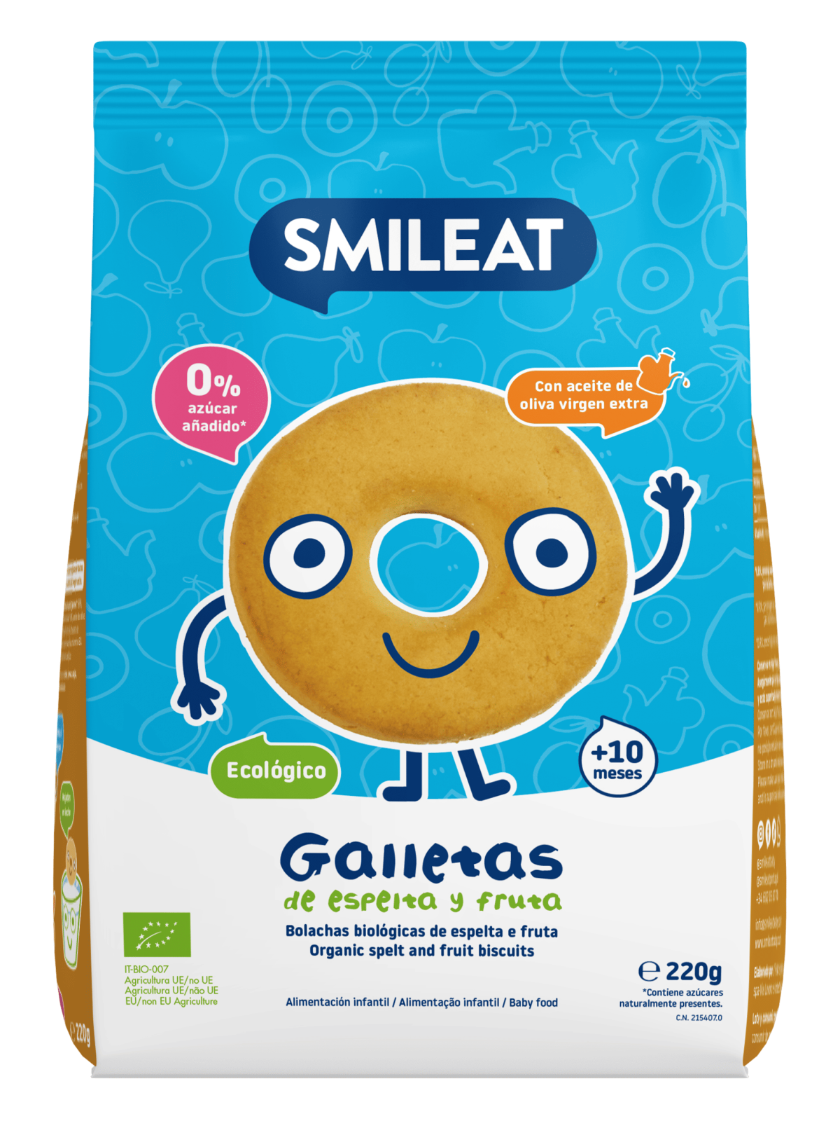 SMILEAT ECO GALLETAS ESPELTA Y FRUTA 220 G