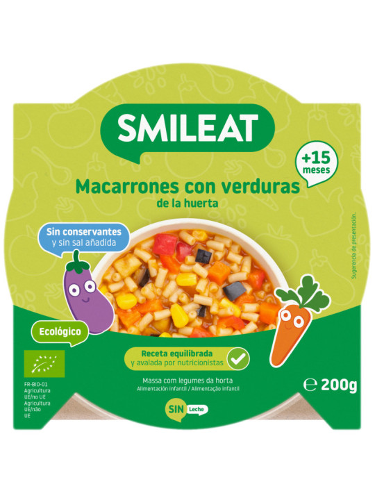 SMILEAT MACARRONES CON VERDURAS DE LA HUERTA 200 G