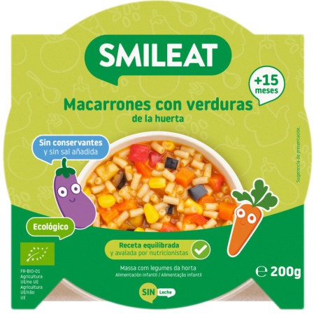 SMILEAT MACARRONES CON VERDURAS DE LA HUERTA 200 G
