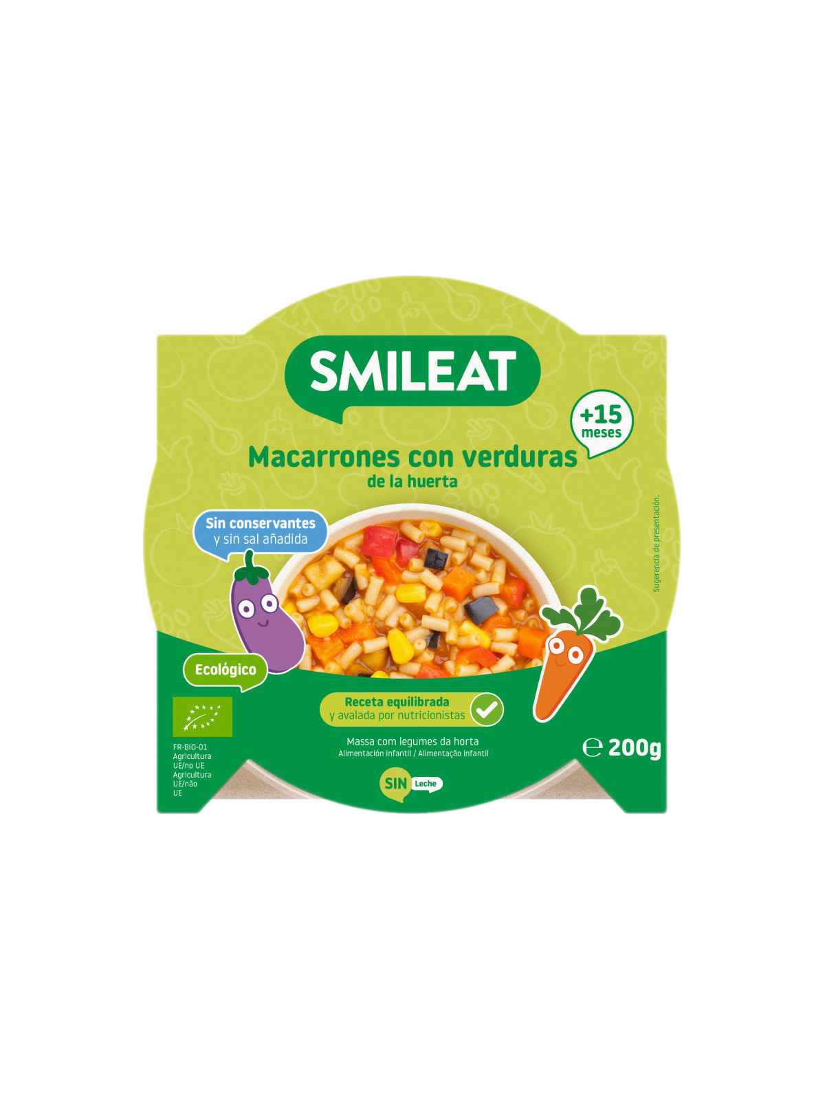 SMILEAT MACARRONES CON VERDURAS DE LA HUERTA 200 G
