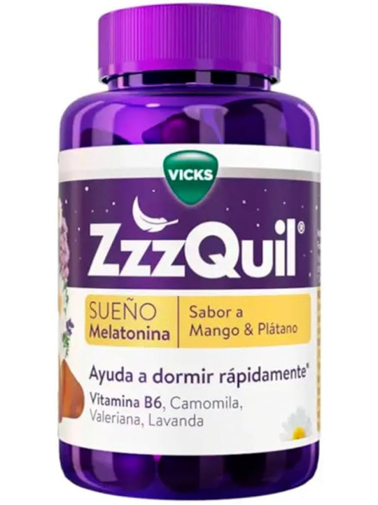 ZZZQUIL NATURA MELATONINA MANGO Y PLATANO 60 GUMMIES