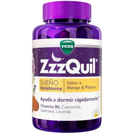 ZZZQUIL NATURA MELATONINA MANGO Y PLATANO 60 GUMMIES
