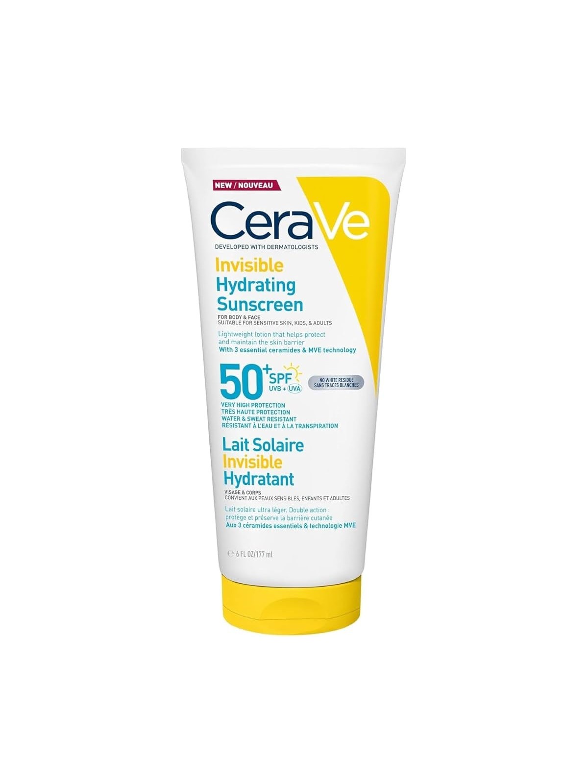 CERAVE LOCION PROTECTORA INVISIBLE HIDRATANTE SPF 50+ 177 ML