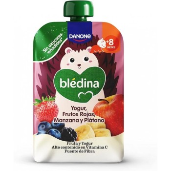 BLEDINA POUCH YOGUR FRUTOS ROJOS MANZANA Y PLATANO 100 G