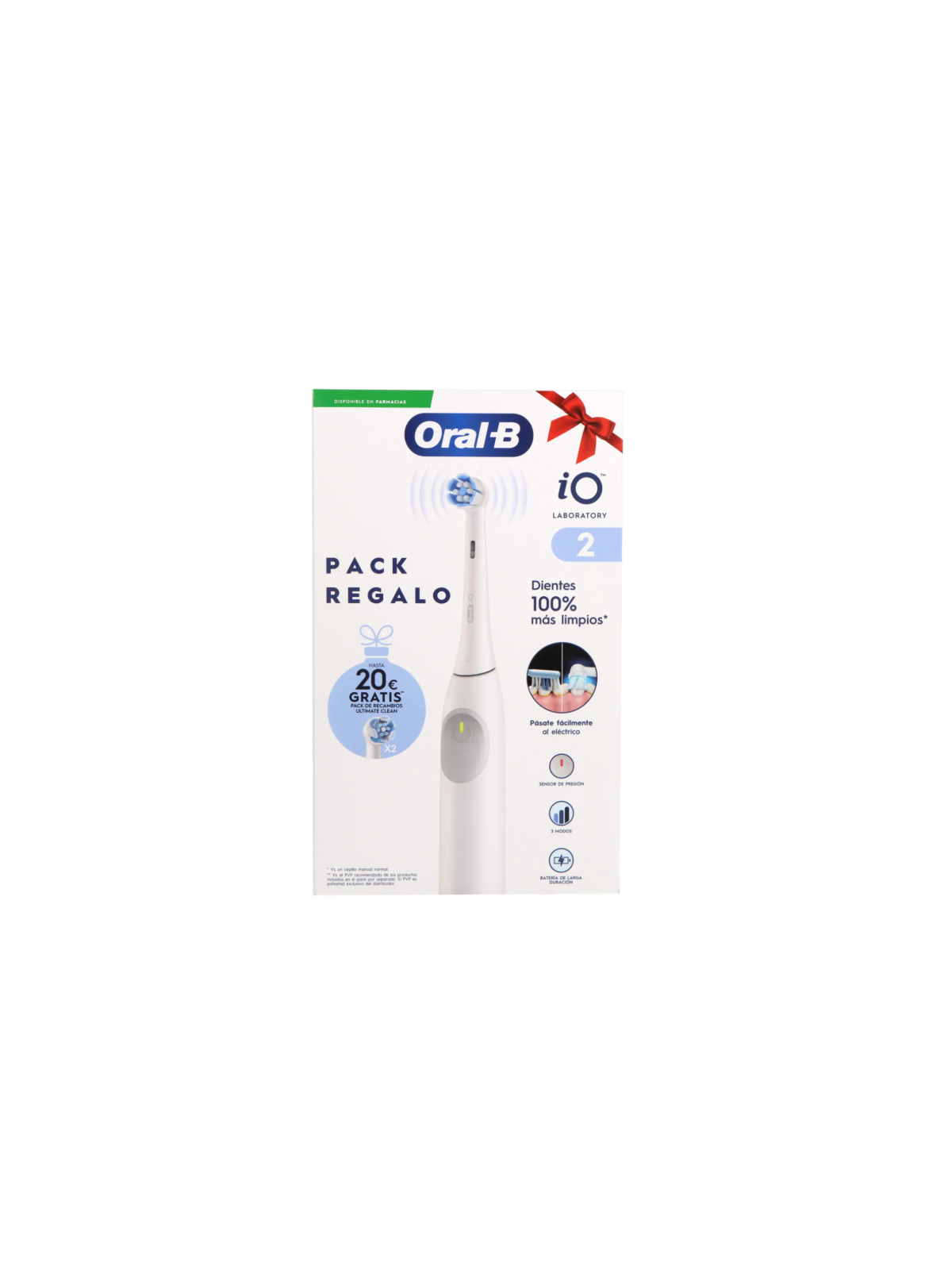 ORAL-B CEPILLO DENTAL ELECTRICO iO2 LABORATORY 1 CABEZAL INTERDENTAL + 2 RECAMBIOS PACK REGALO