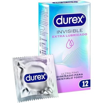DUREX INVISIBLE EXTRA FINO EXTRA LUBRICADO 12 PRESERVATIVOS