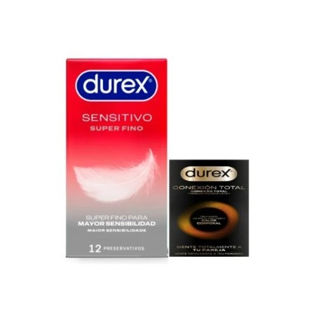DUREX SENSITIVO SUPER FINO 12 PRESERVATIVOS + CONEXION TOTAL 3 PRESERVATIVOS PACK