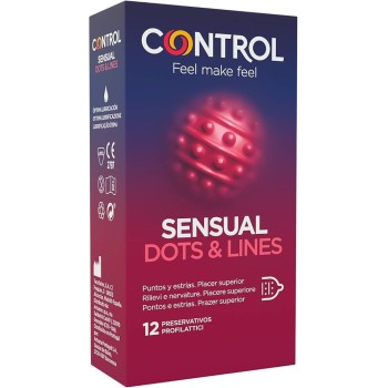 CONTROL SENSUAL DOTS & LINES 12 PRESERVATIVOS