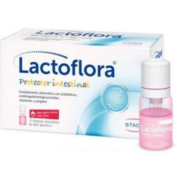 LACTOFLORA PROTECTOR INTESTINAL INFANTIL 10 VIALES X 7 ML SABOR FRESA