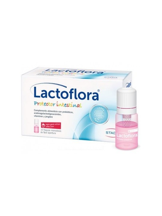 LACTOFLORA PROTECTOR INTESTINAL INFANTIL 10 VIALES X 7 ML SABOR FRESA