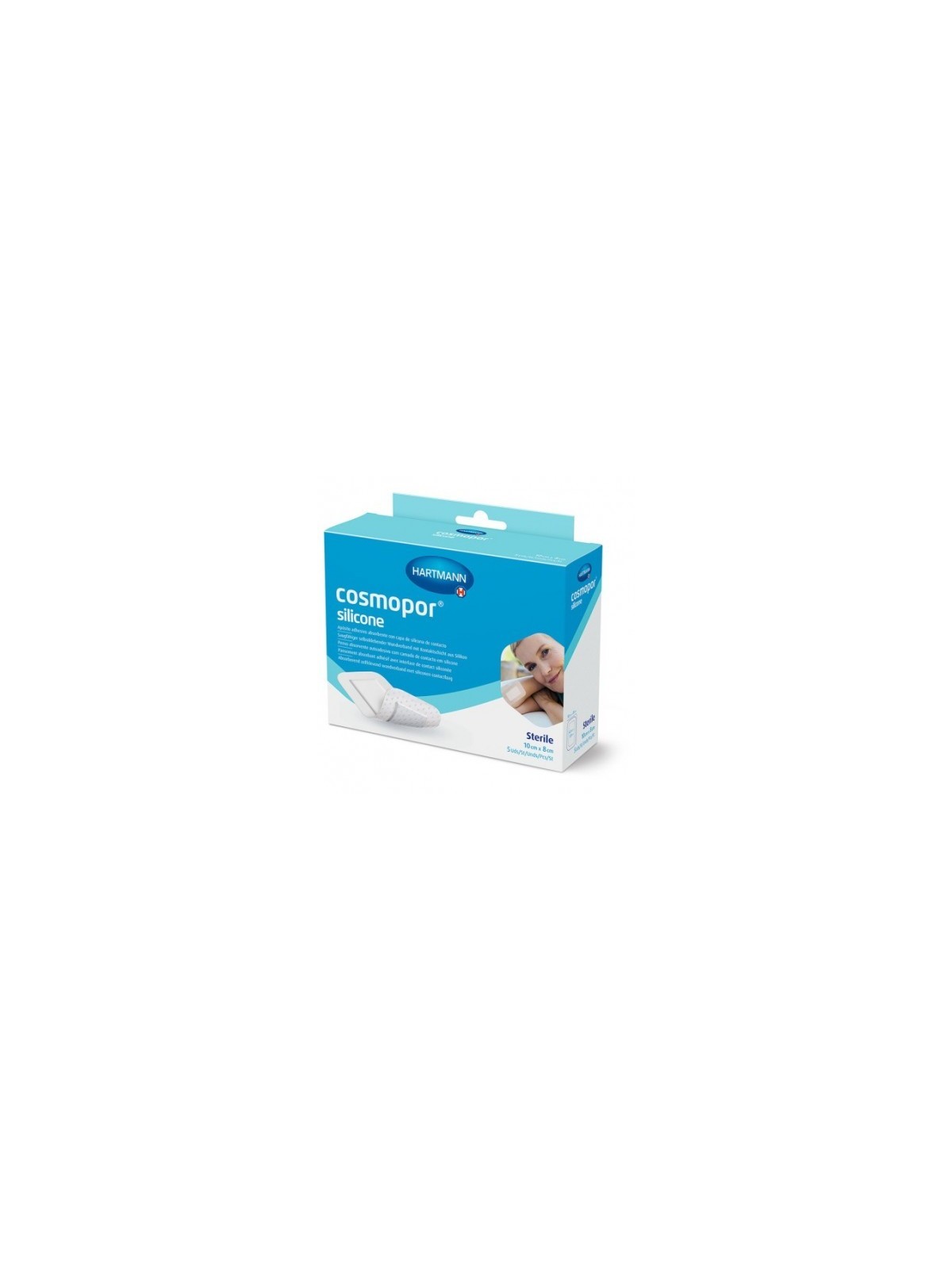 COSMOPOR SILICONE APOSITO ESTERIL 10 X 8 CM 5 U